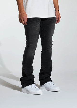 Arch Stacked Flare Denim (Gray Wash) Side