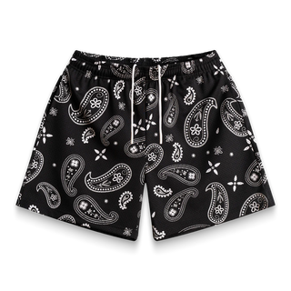   DESCRIPTION BRAVEST STUDIO BLACK PAISLEY SHORTS