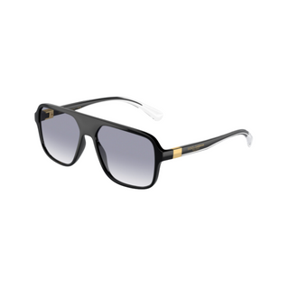 DOLCE & GABBANA DG6134 SUNGLASSES BLACK/ CLEAR GRADIENT BLUE LENS 57