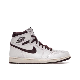 Jordan 1 Retro High OG A Ma Maniére. White high-top sneaker with brown accents on a white background