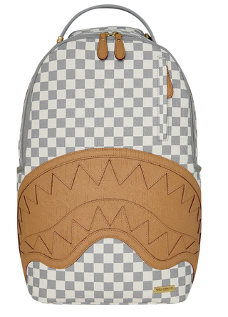 SprayGround Embossed Cream Check Backpack