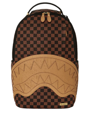 SprayGround Embossed Check Brown Backpack