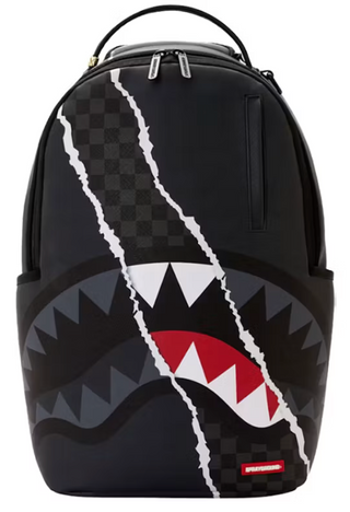 SprayGround Center Rip Revealing Gray Check Backpack