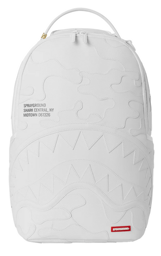 SprayGround Shark Central Camo Cut Shark White Backpack
