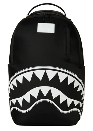 SprayGround Shark Central White Stencil Shark Black Nylon Backpack