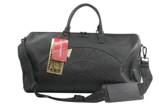 SprayGround Blacked Out Embossed Gold Tooth Duffle