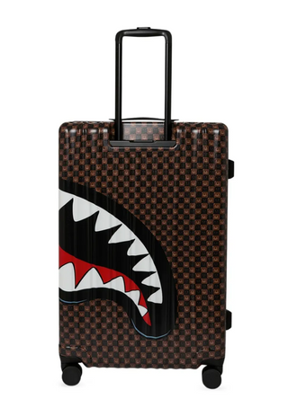 SprayGround Sharks In Paris WTF Bubble Brown Check Carry-On Luggage