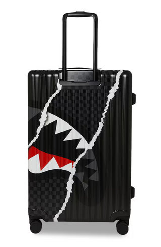 SprayGround Center Rip Revealing Gray Check Carry-On Luggage