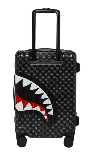 SprayGround Sharks In Paris WTF Bubbly Black Check Carry-On Luggage