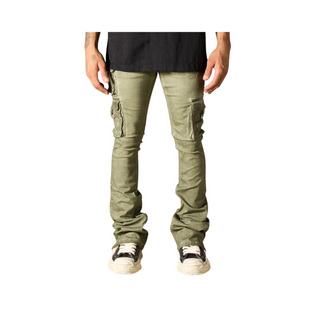 Serenede ''Oil'' Cargo Stacked Jeans